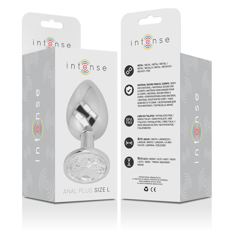 Intense Anal Toys Aluminum Metal Anal Plug With Crystal Size - 44
