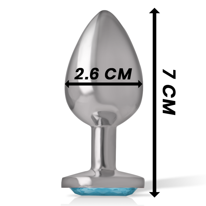 Intense Anal Toys Aluminum Metal Anal Plug With Crystal Size - 12