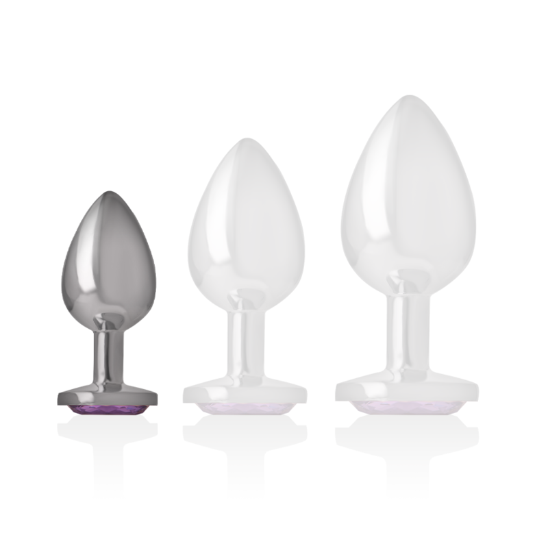 Intense Anal Toys Aluminum Metal Anal Plug With Violet Crystal Size - 7