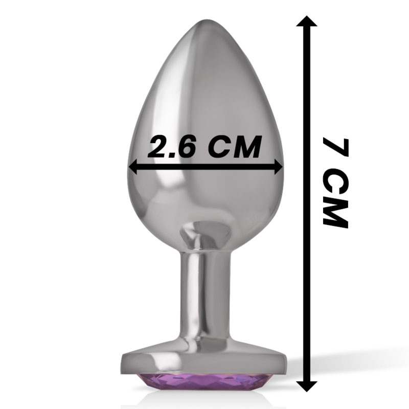 Intense Anal Toys Aluminum Metal Anal Plug With Violet Crystal Size - 6