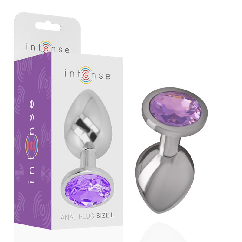 Intense Anal Toys Aluminum Metal Anal Plug With Violet Crystal Size