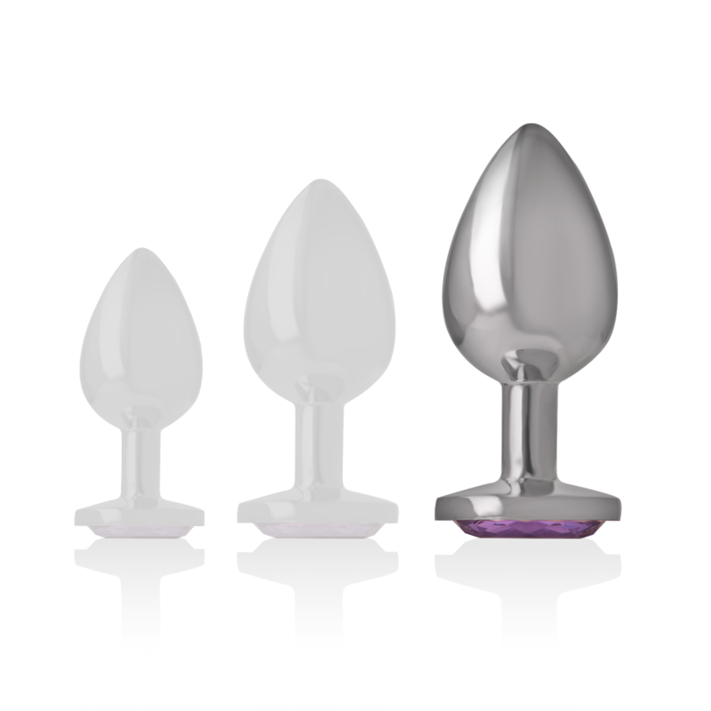 Intense Anal Toys Aluminum Metal Anal Plug With Violet Crystal Size - 15