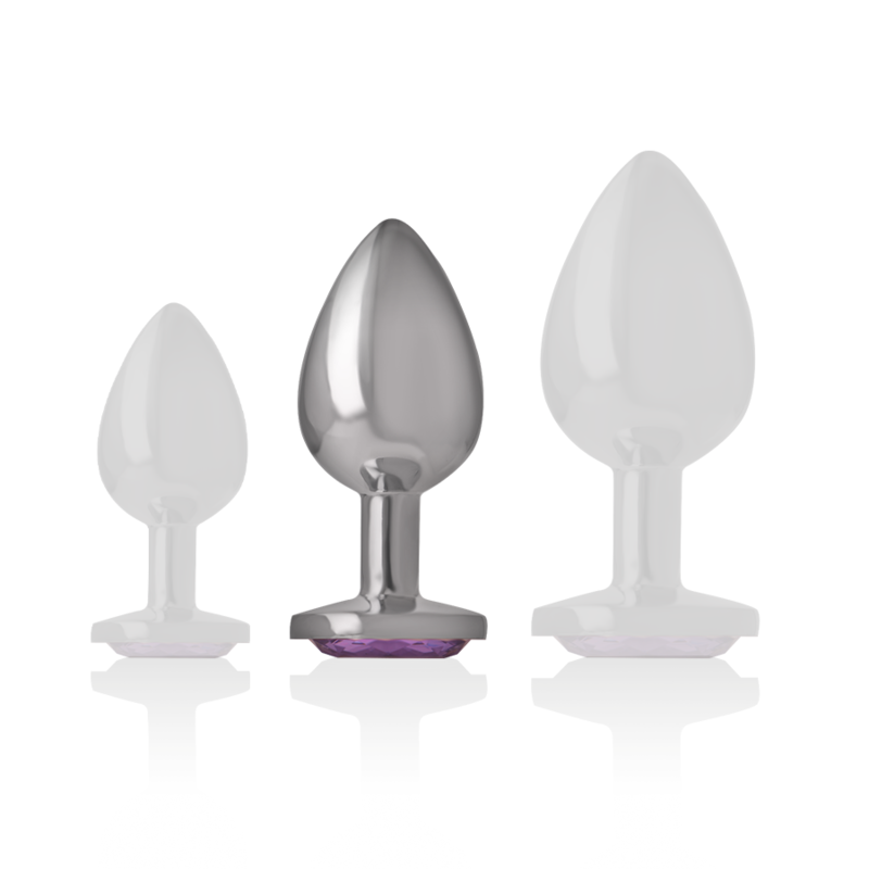 Intense Anal Toys Aluminum Metal Anal Plug With Violet Crystal Size - 11