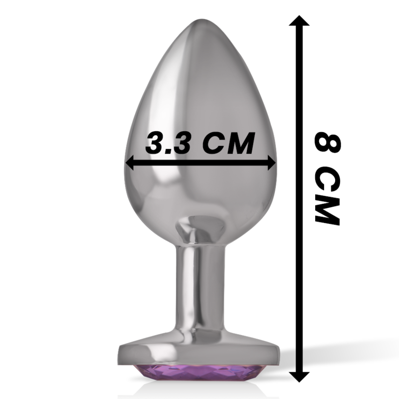 Intense Anal Toys Aluminum Metal Anal Plug With Violet Crystal Size - 10