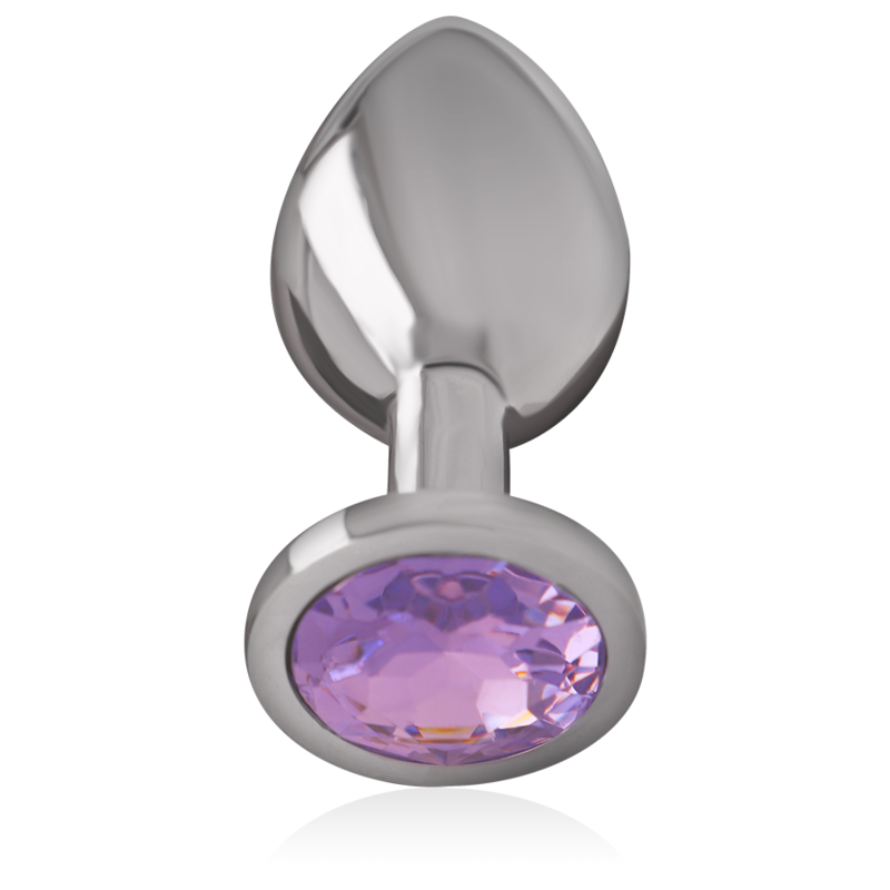 Intense Anal Toys Aluminum Metal Anal Plug With Violet Crystal Size - 8