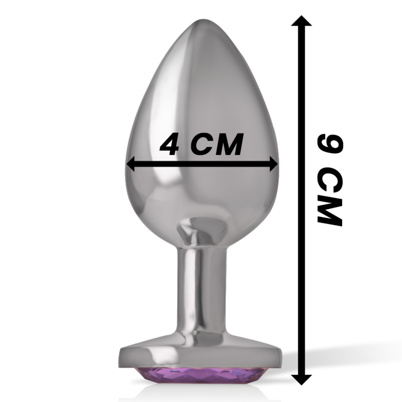 Intense Anal Toys Aluminum Metal Anal Plug With Violet Crystal Size - 14