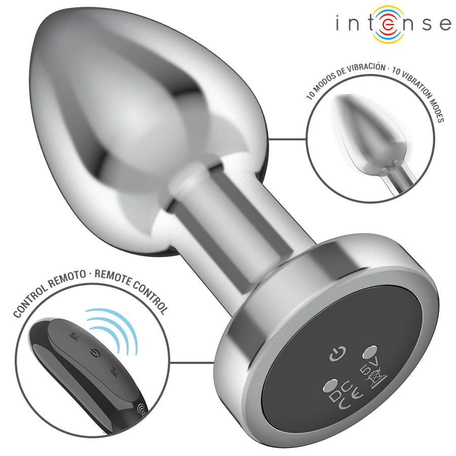Intense Anal Toys Anal Plug 10 Vibrations Metal With Remote Control - 7