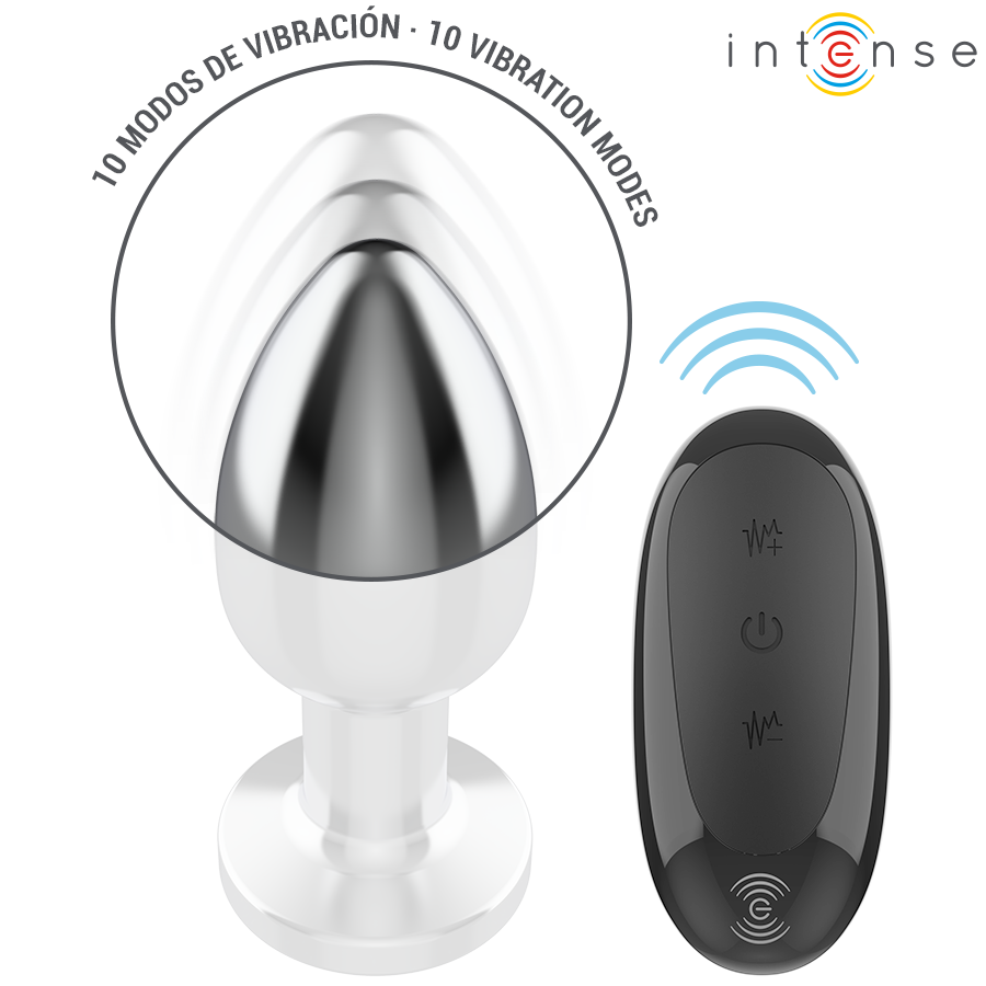 Intense Anal Toys Anal Plug 10 Vibrations Metal With Remote Control - 11