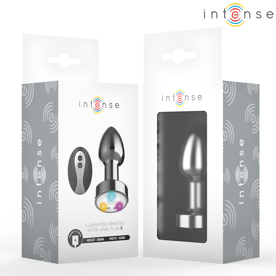 Intense Anal Toys Vibrating Metal Anal Plug With LED Lights And Remote Control Size - 4