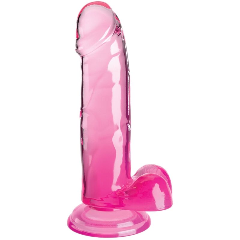 King Cock Clear Realistic Penis With Balls - 3