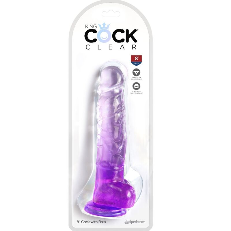 King Cock Clear Realistic Penis With Balls - 9