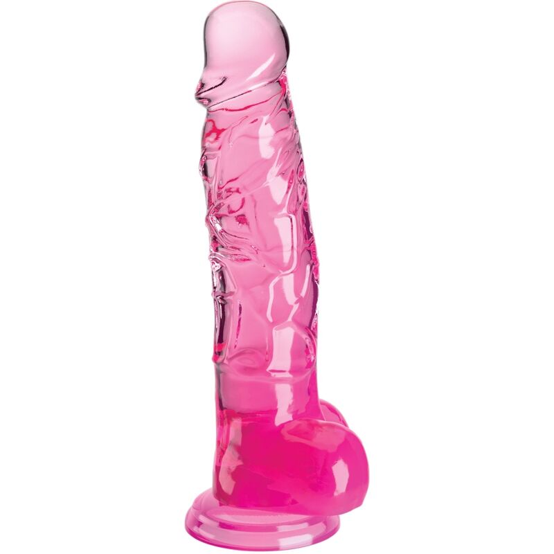 King Cock Clear Realistic Penis With Balls - 5