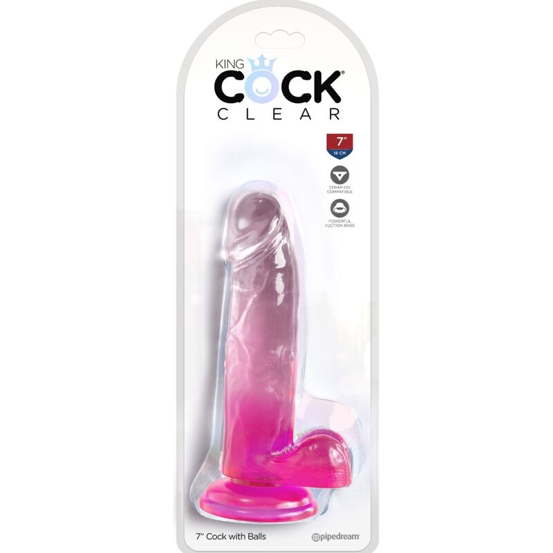 King Cock Clear Realistic Penis With Balls - 8