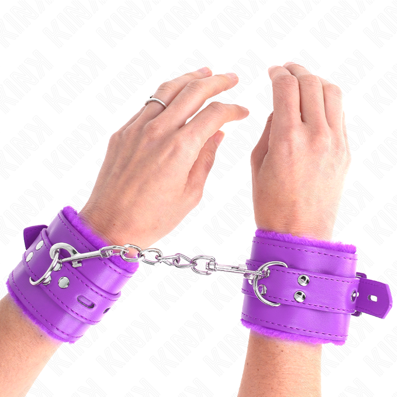 Wrist Fur Lined Wrist Restraints With Square Holes And Belt Adjustable 17 X