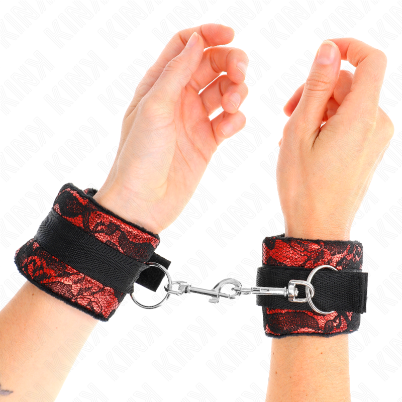 Wrist Short Velvet Lace Wrist Restraints And Nylon Bind - 2
