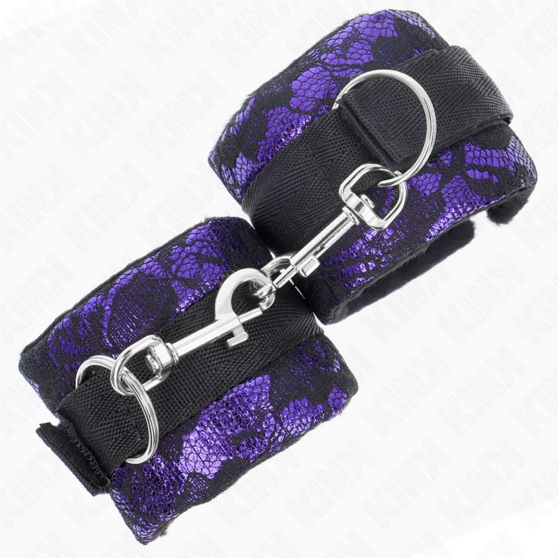 Wrist Short Velvet Lace Wrist Restraints And Nylon Bind - 4