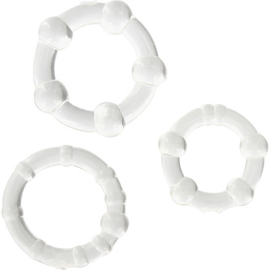 Seven Creations Of Three Transparent Penis Rings Set