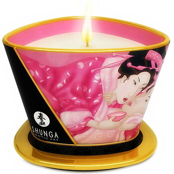 Shunga Candles Mini Caress By Candelight Aphrodisiac Roses Massage 170 Ml