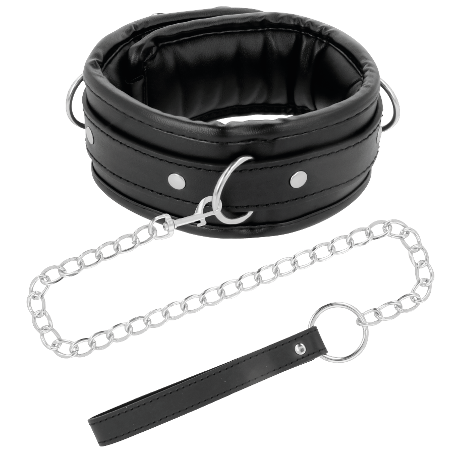 Darkness Bondage Soft Leather Necklace With Chain - 2