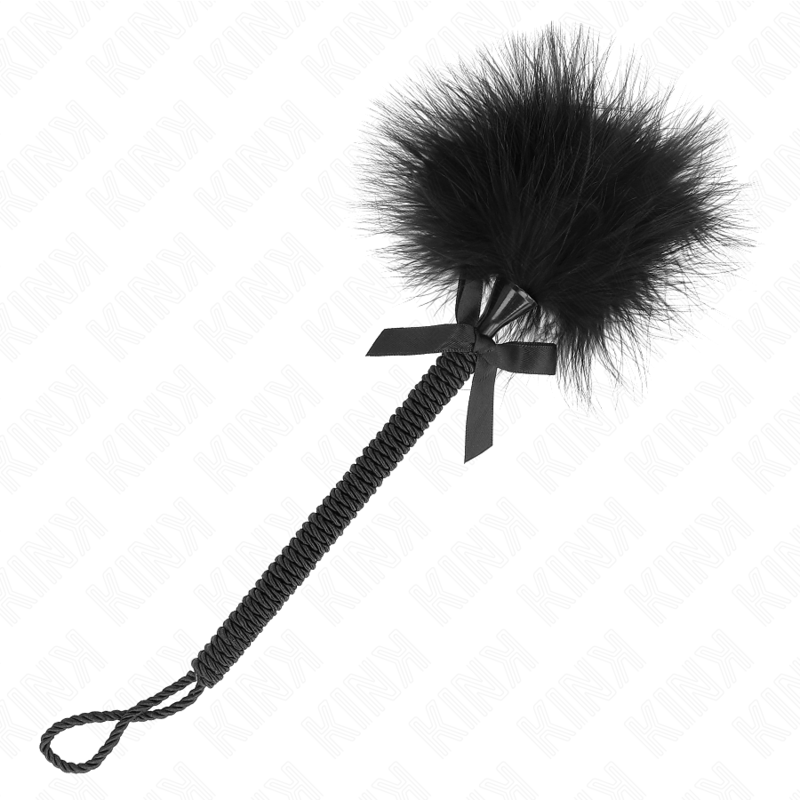 Impact Touch Nylon Rope Wand With Tickle Feathers And Bow 25 Cm - 2
