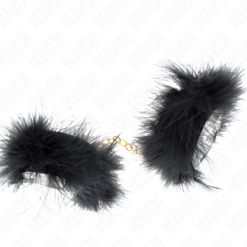 Wrist Restraint Feather Hand Cuffs With Chain - 4