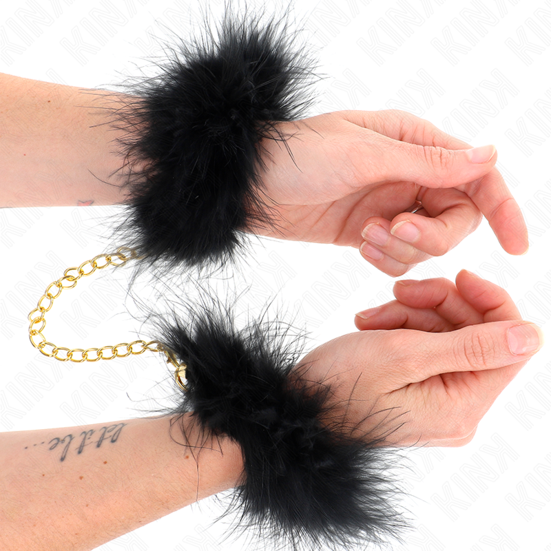 Wrist Restraint Feather Hand Cuffs With Chain