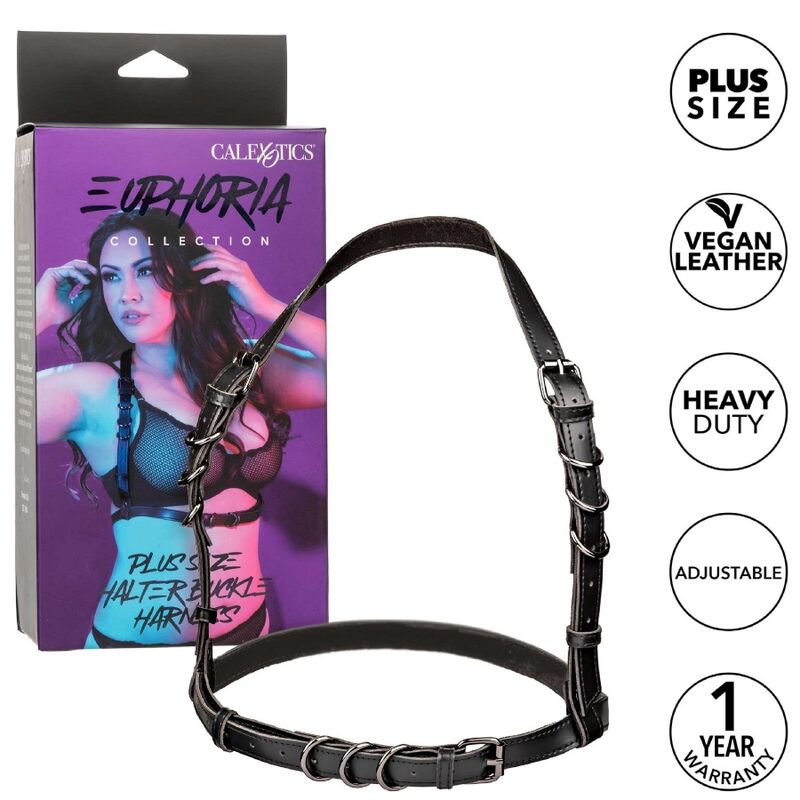 Calexotics Euphoria Plus Size Halter Buckle Harness - 3