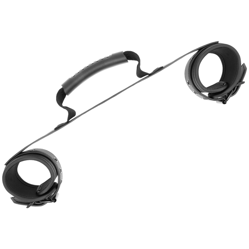 Fetish Submissive Bondage Noprene Lining Handcuffs With Handle - 5