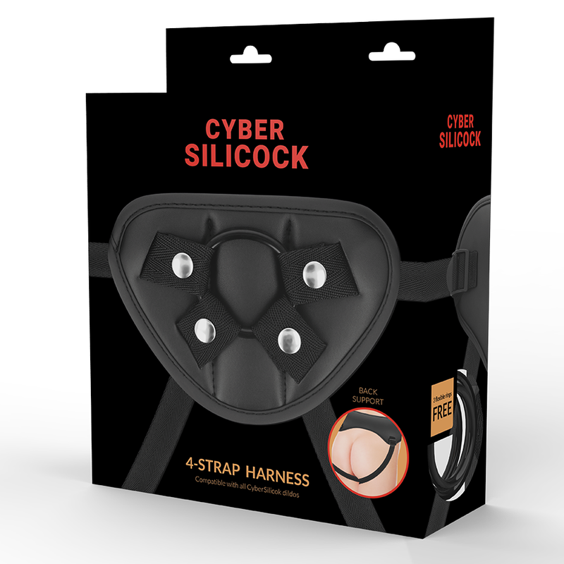 Cyber Silicock Strap On Harness With 3 Rings Free - 5