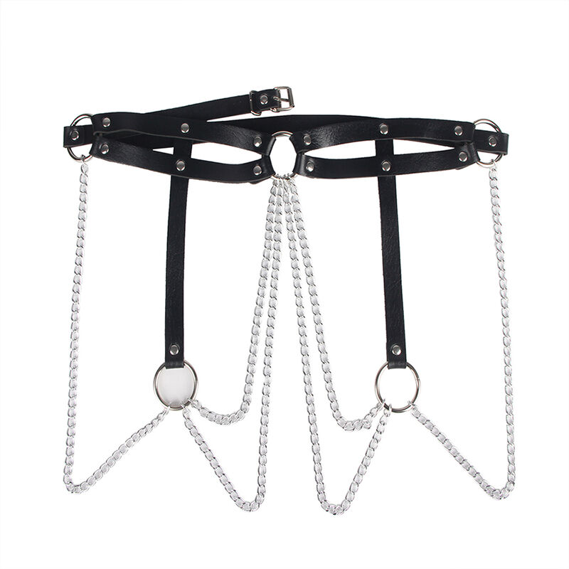 Subblime Fetish Leather Ring Chainbelt - 4