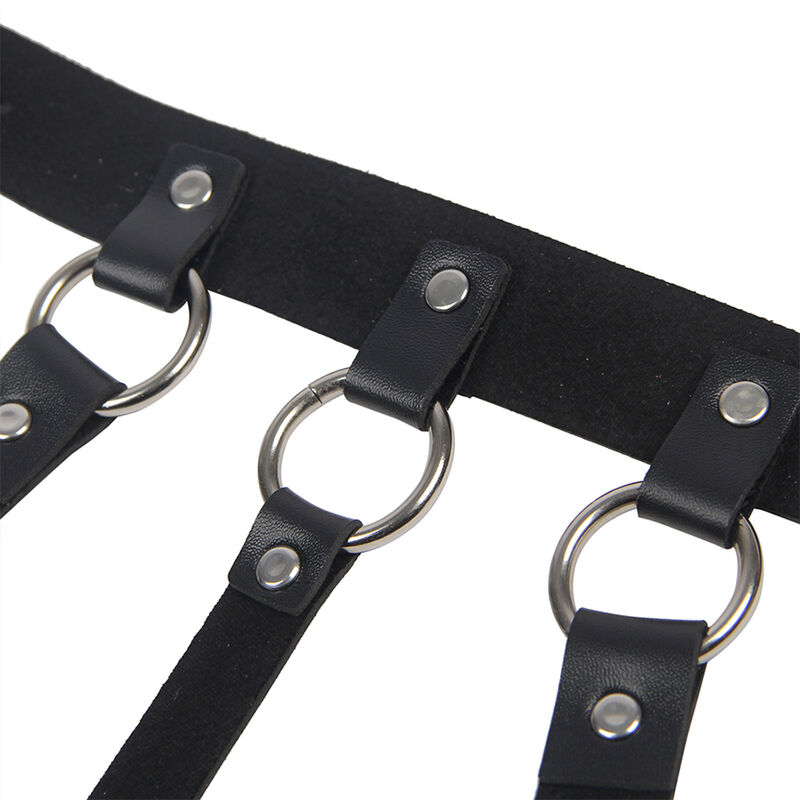 Subblime Fetish Chest Harness With Big Ring Chains - 5