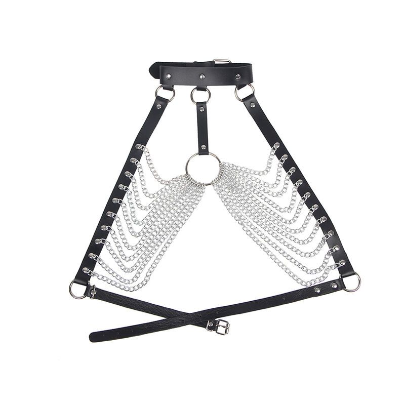 Subblime Fetish Chest Harness With Big Ring Chains - 4