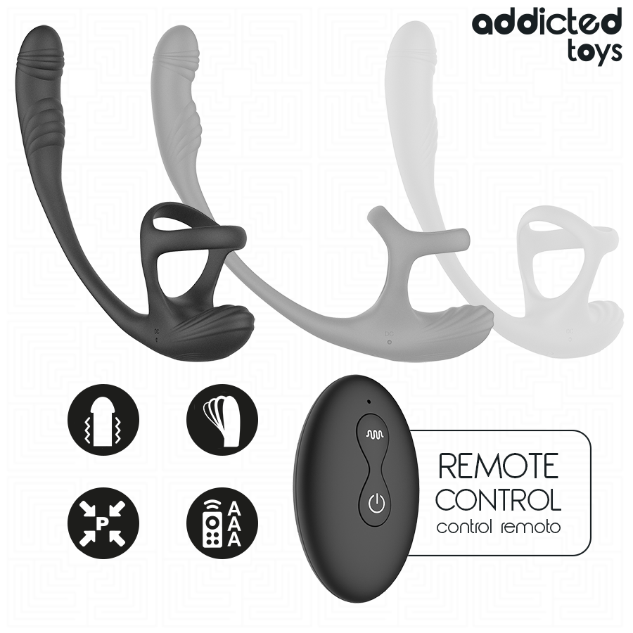 Addicted Toys Anal Plug With Vibration And 360 Waving And Testicle Stimulator - 4