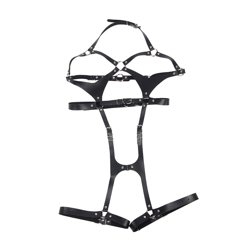 Subblime Fetish Full Body Harness With Leather Buckles - 4