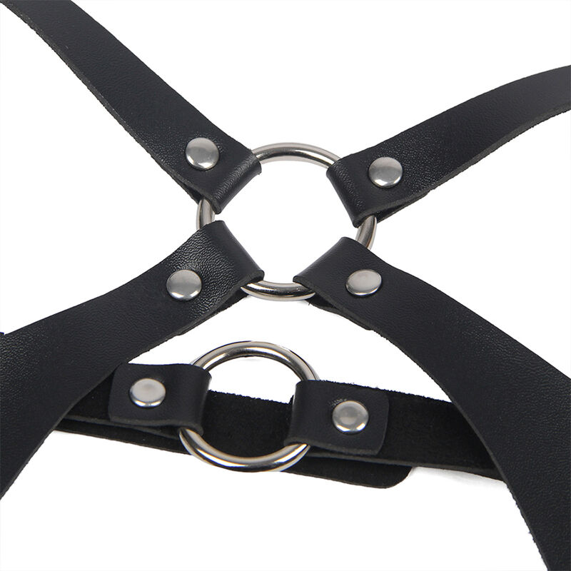 Subblime Fetish Full Body Harness With Leather Buckles - 5