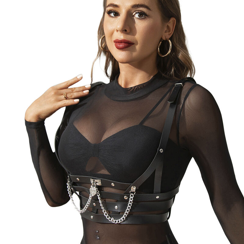 Subblime Fetish Corset Harness With Chaindetail - 2