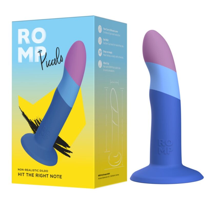 Romp Piccolo Silicone Dildo With Tricolor Suction Cup 14 CM - 5
