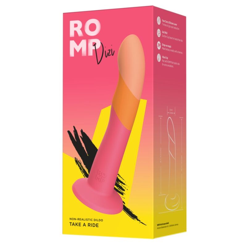 Romp Dizi Silicone Dildo With Suction Cup Tricolor 18 CM - 5