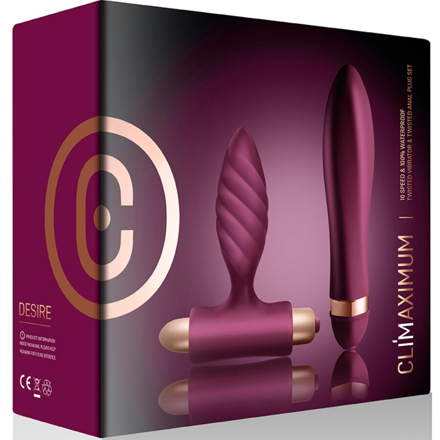 Climaximum Desire Kit Twisted Vibrator Anal Plug - 5