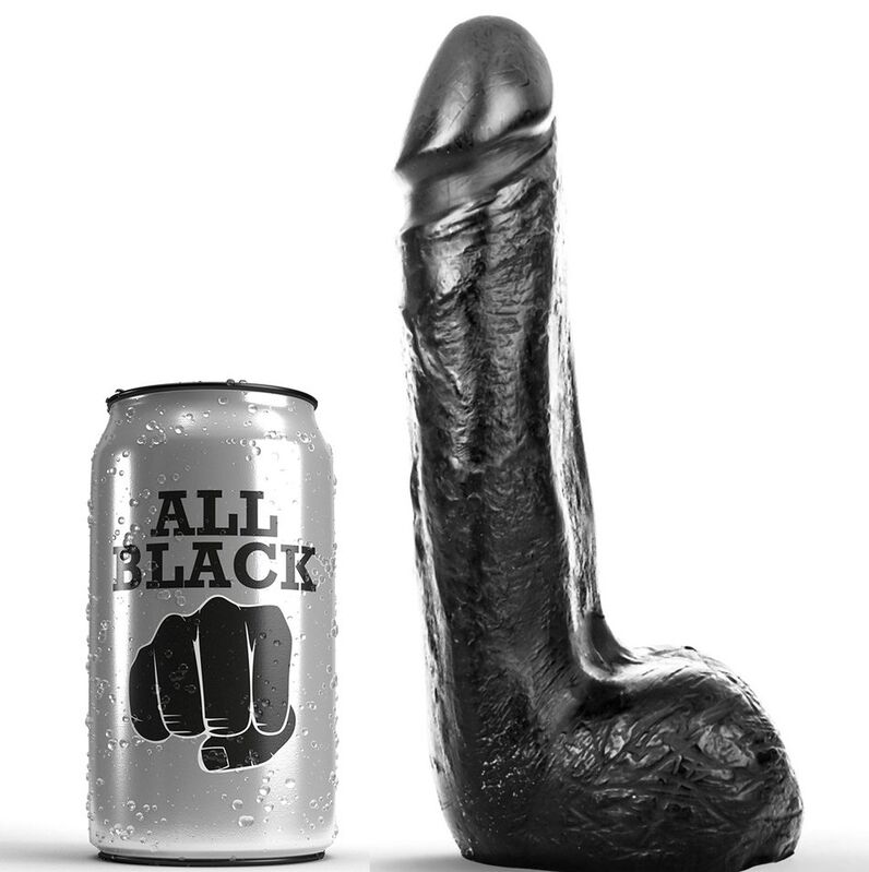 All Black Soft Realistic Dildo 20 CM