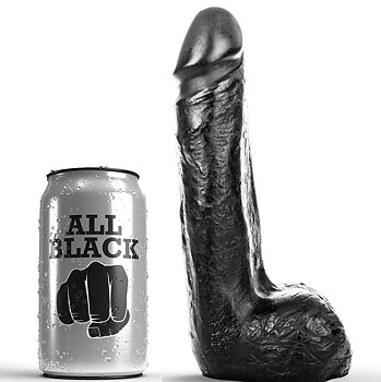 All Black Soft Realistic Dildo 20 CM