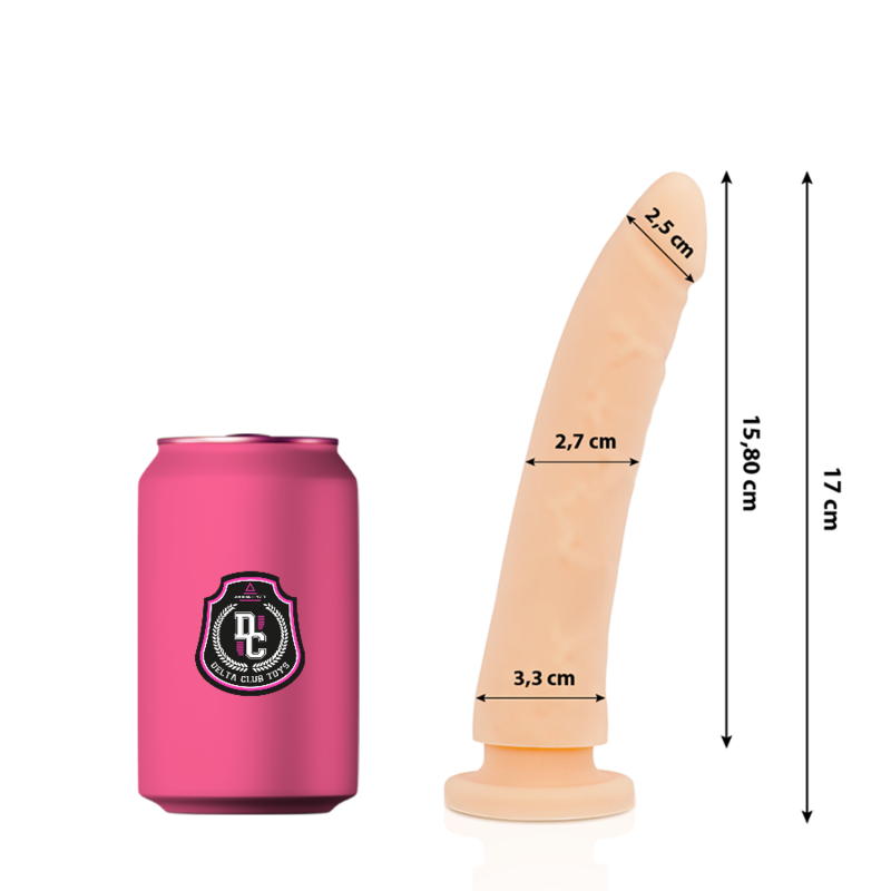 Deltaclub Club Toys Dildo Natural Medical Silicone 17 Cm O 3 Cm