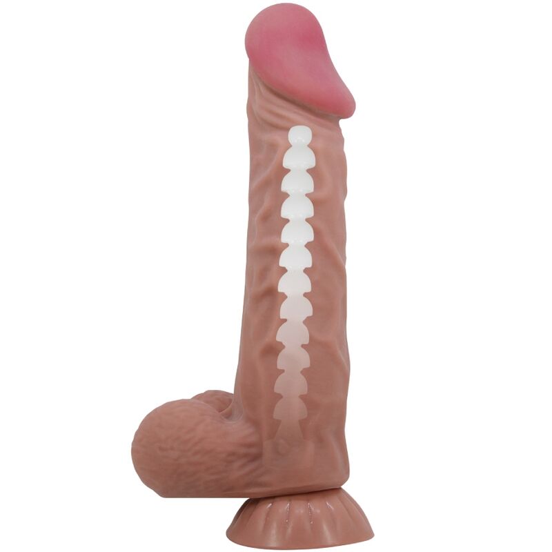 Dildos Pretty Love Sliding Skin Realistic With Sliding Skin Suction Cup Brown 24 Cm - 4