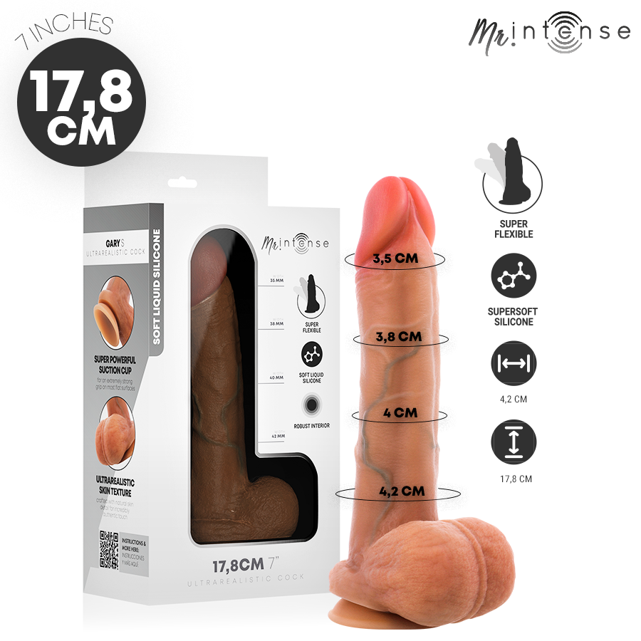 Mr Intense Dildos MR Intense Gary Ultra Realistic Silicone Cock With Testicles 17 8 CM Ø 4 2 CM