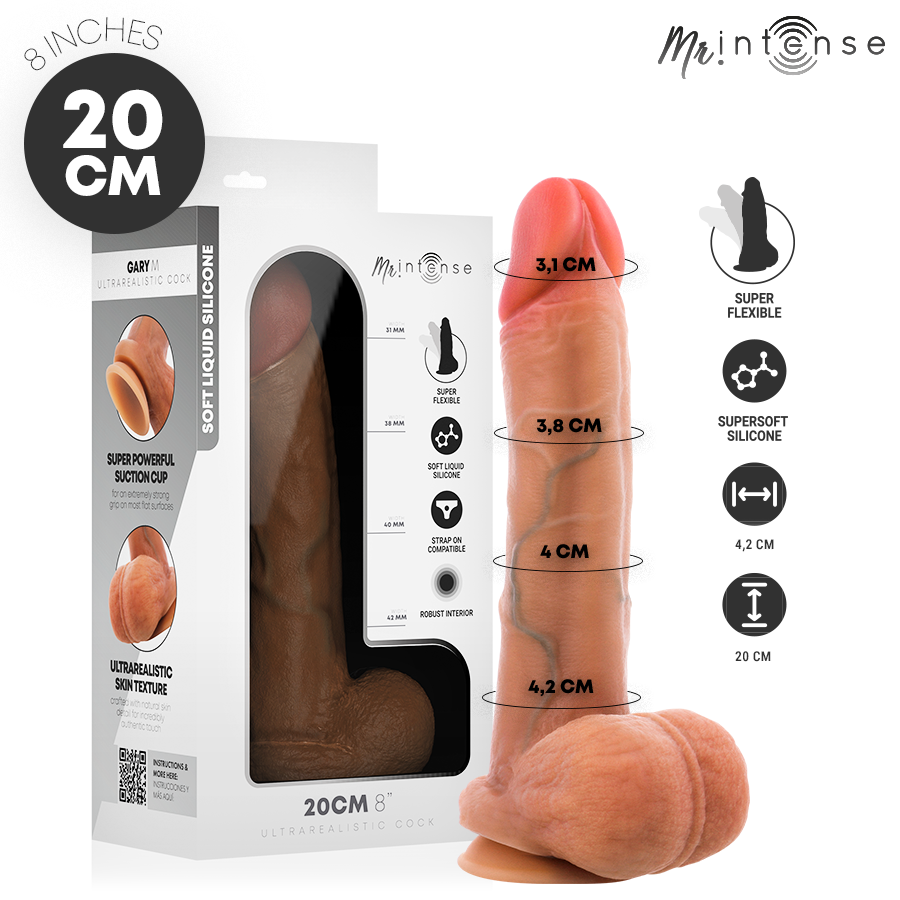 Mr Intense Dildos MR Intense Gary Ultra Realistic Silicone Cock With Testicles 20 CM Ø 4 CM