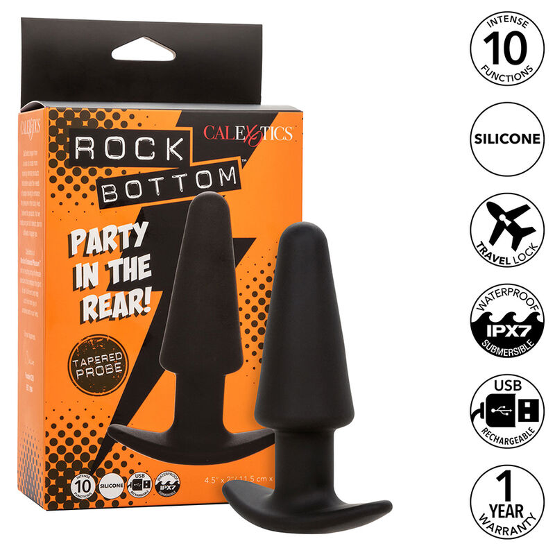 Calexotics Rock Bottom Tapered Anal Plug 10 Vibraciones Silicone - 2