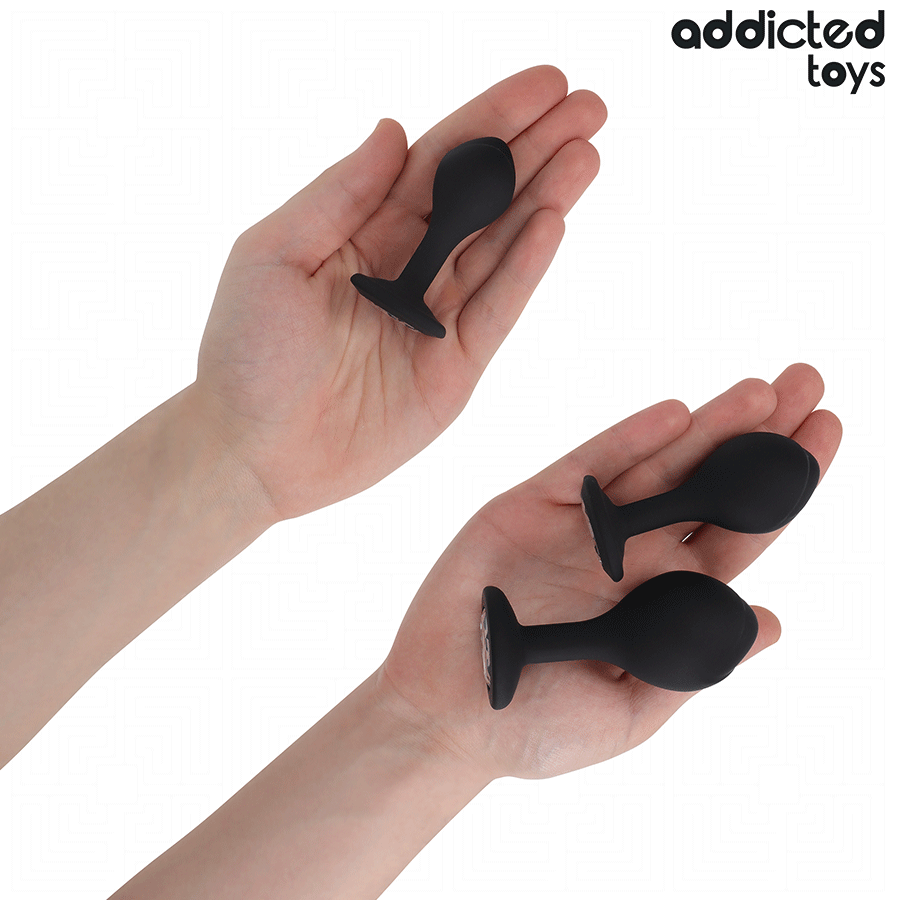 Addicted Toys OF 3 Anal Plug Silicone With Jewel Set - 5