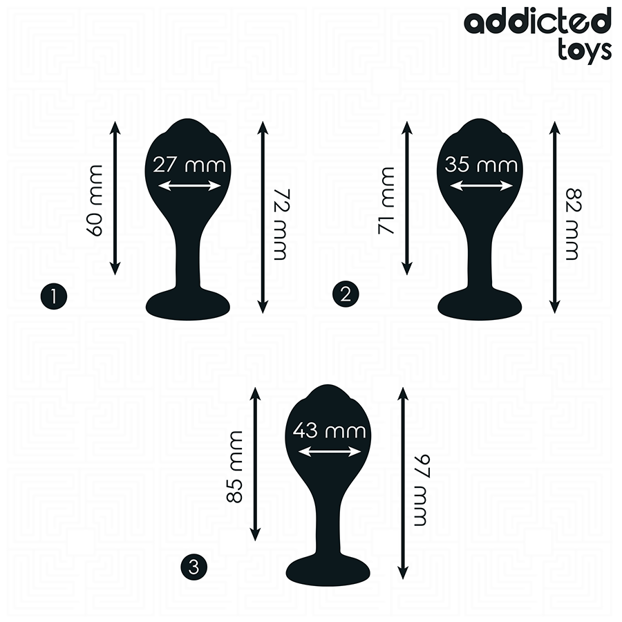 Addicted Toys OF 3 Anal Plug Silicone With Jewel Set - 4