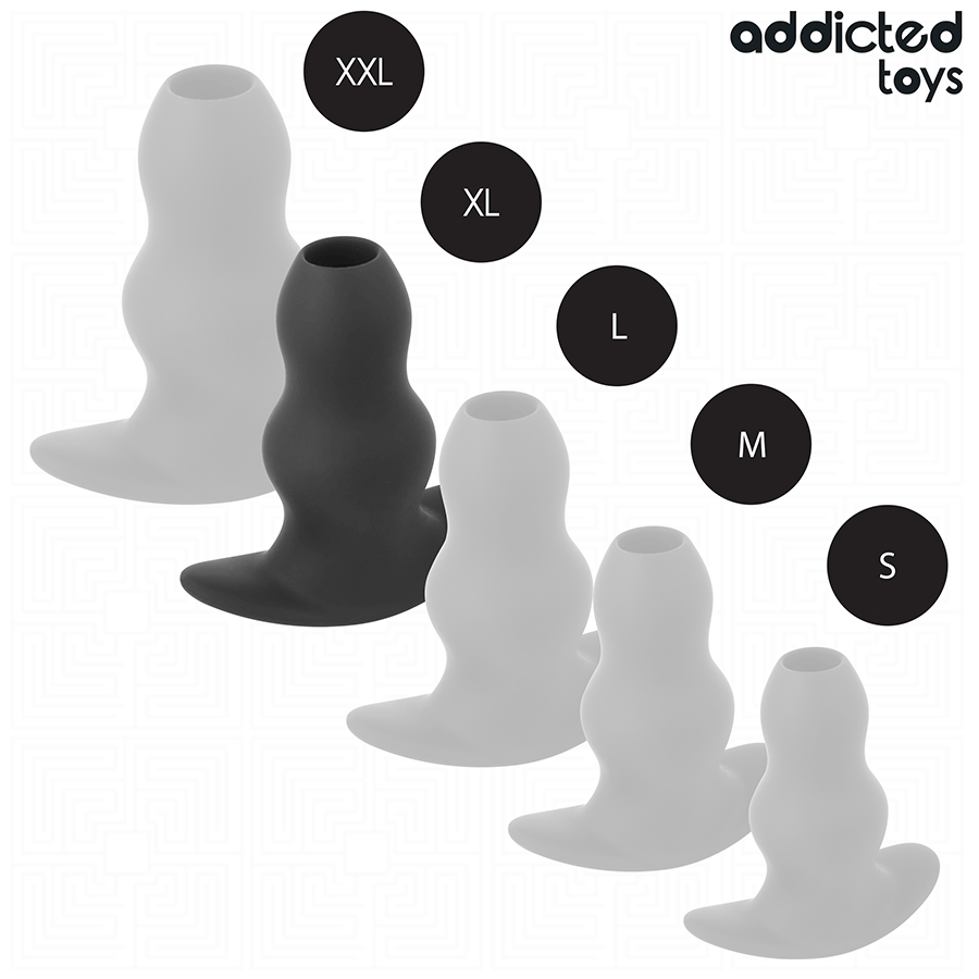 Addicted Toys Hollow Anal Plug Silicone Size 13 9 CM - 5