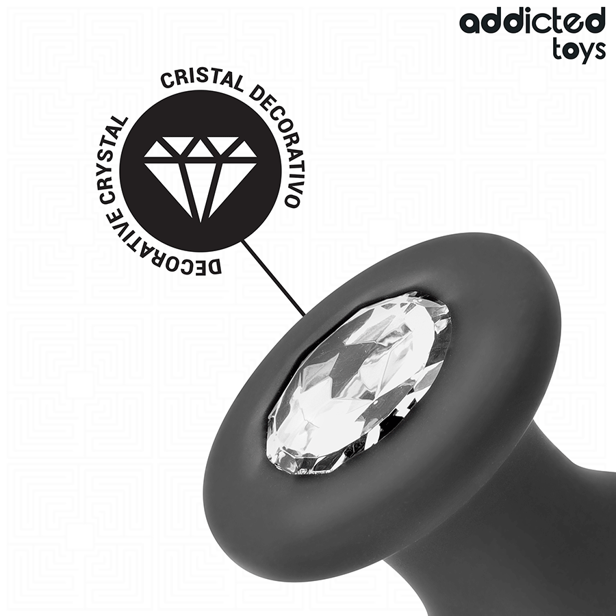 Addicted Toys Anal Plug With Jewel Silicone Size 10 4 CM - 3